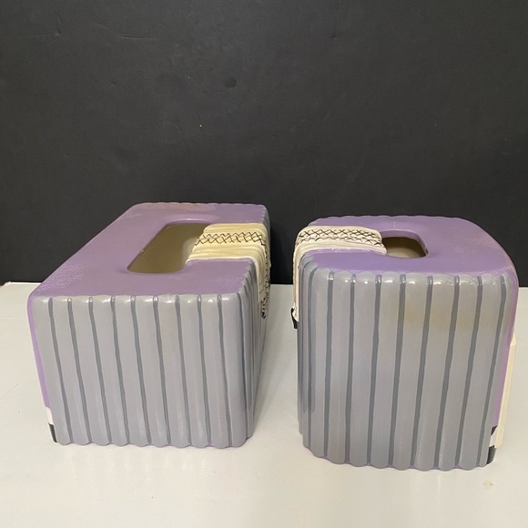 Annie Lee Glazed Resin "Primpin" Rectangle & Square Set of 2 Tissue Boxes Cover - Picture 6 of 16